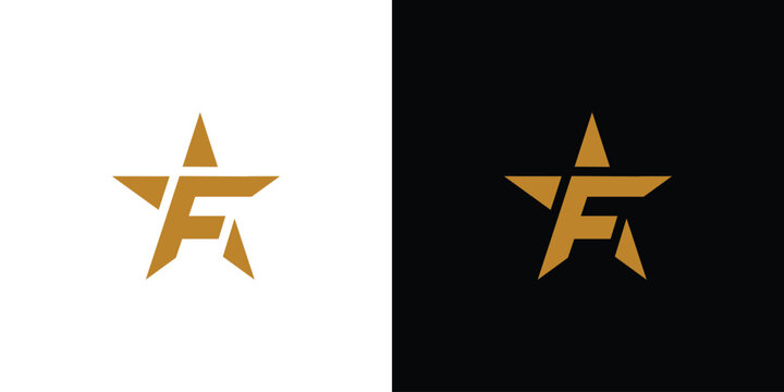 Unique and elegant F star logo design