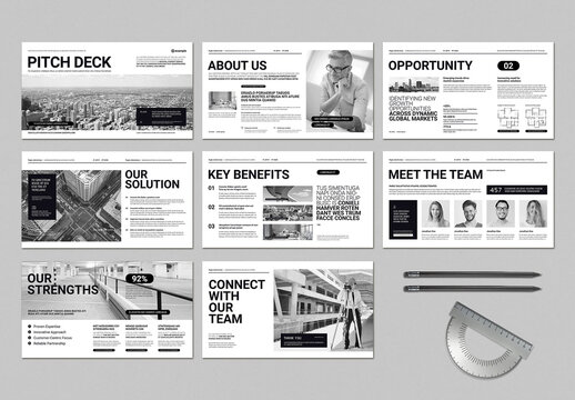 Black and White Project of Pitch Deck Template