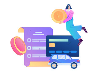 Buy insurance for car flat character vector concept operation illustration  © Lyn Lee