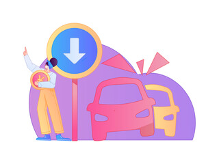 Buy insurance for car flat character vector concept operation illustration  © Lyn Lee