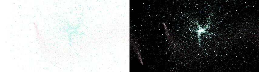 PNG image of Abstract glowing particles and stardust explosion, cosmic light burst with sparkling glitter, ethereal magic dust and nebula effect isolated on Transparent Background © TASNIMULHASSAN