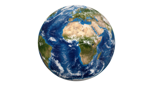 Planet Earth with continents and oceans visible