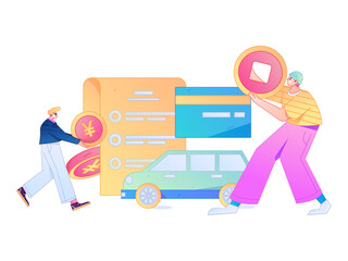 Buy insurance for car flat character vector concept operation illustration  © Lyn Lee