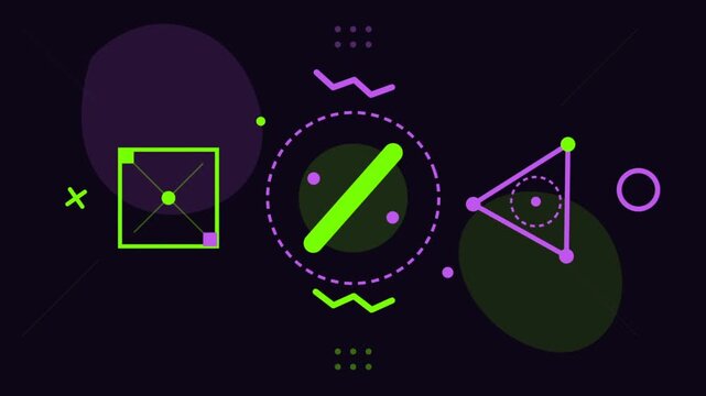 Abstract Neon Geometric Motion Graphics Background Animation
