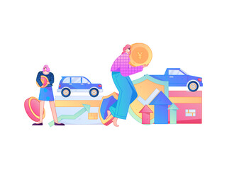 Buy insurance for car flat character vector concept operation illustration  © Lyn Lee