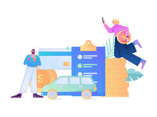 Buy insurance for car flat character vector concept operation illustration  © Lyn Lee