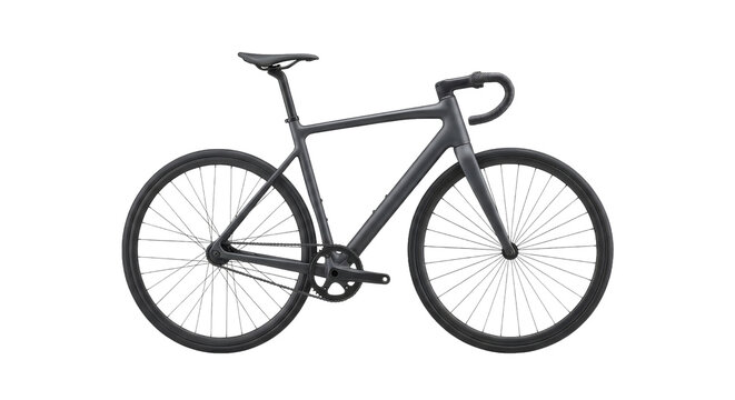 Sleek dark gray modern bicycle with minimalist frame design and drop handlebars