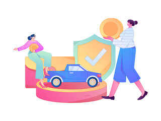 Buy insurance for car flat character vector concept operation illustration  © Lyn Lee