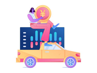 Buy insurance for car flat character vector concept operation illustration  © Lyn Lee
