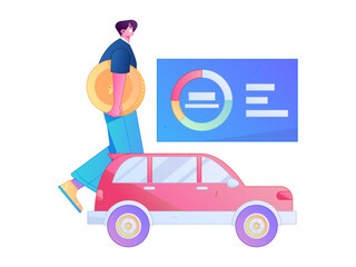 Buy insurance for car flat character vector concept operation illustration  © Lyn Lee