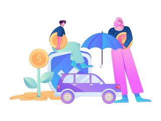 Buy insurance for car flat character vector concept operation illustration  © Lyn Lee