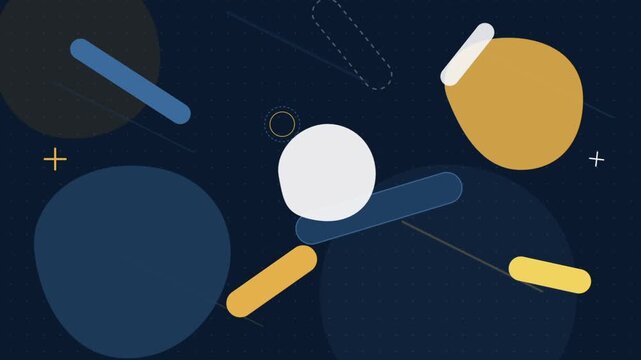 Modern Abstract Geometric Motion Background with Floating Shapes