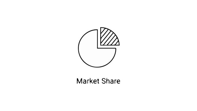 Animated Pie Chart Showing Market Share Growth and Analysis, Data Visualization