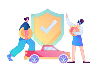 Buy insurance for car flat character vector concept operation illustration  © Lyn Lee