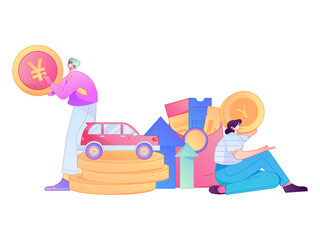 Buy insurance for car flat character vector concept operation illustration  © Lyn Lee