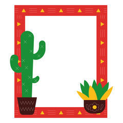 Fototapeta premium Cactus and plant in flower pot
