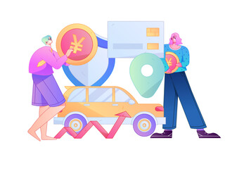 Buy insurance for car flat character vector concept operation illustration  © Lyn Lee