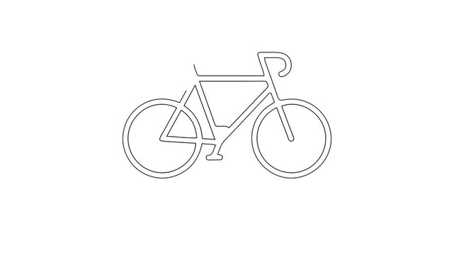 Minimalist Line Art Bicycle Animation Cycle Isolated Graphic Motion Design