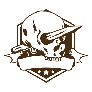 Skull and weapon