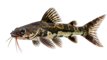 Striped freshwater catfish with barbels and fins © Vetle
