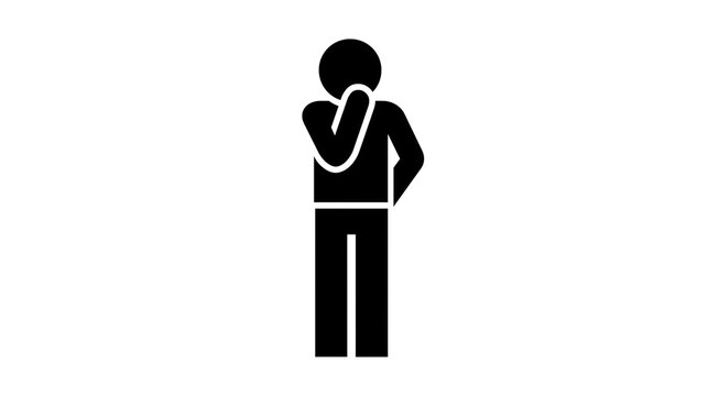 Person thinking gesture icon