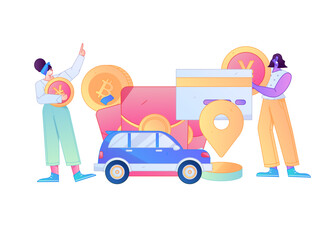 Buy insurance for car flat character vector concept operation illustration  © Lyn Lee