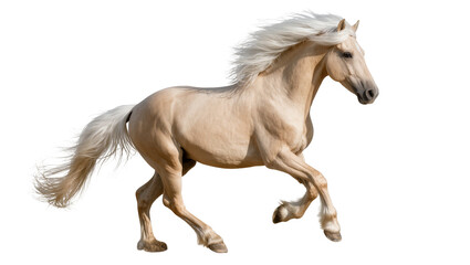 Palomino horse with flowing mane and tail running © Vetle