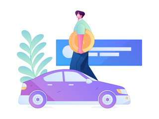 Buy insurance for car flat character vector concept operation illustration  © Lyn Lee