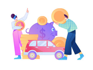 Buy insurance for car flat character vector concept operation illustration  © Lyn Lee