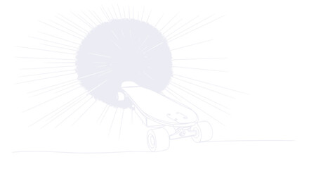 Futuristic skateboard approaching glowing cosmic anomaly, abstract sci-fi concept art © Lailai