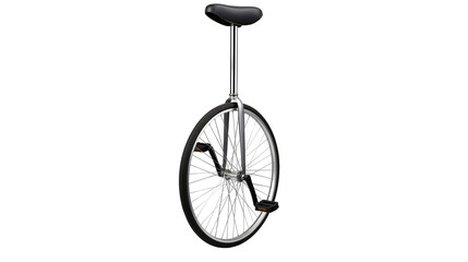 Black unicycle with silver frame and spokes © Gael