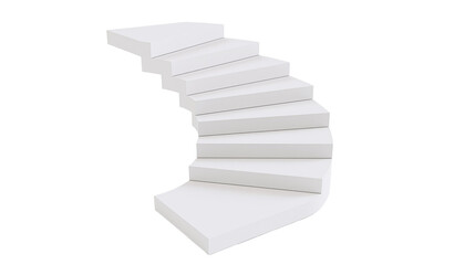 Obraz premium Curved white staircase leading upwards