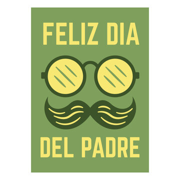 Playful father's day poster design with sunglasses and mustache