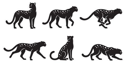 Cheetah Silhouette Set © maxsabbir07
