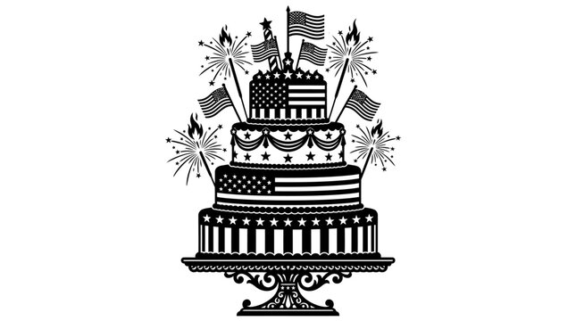 4th of July, Independence Day, USA, American, America, Patriotic, Patriotism, United States, American Independence Day cake, patriotic birthday dessert, USA flag cake