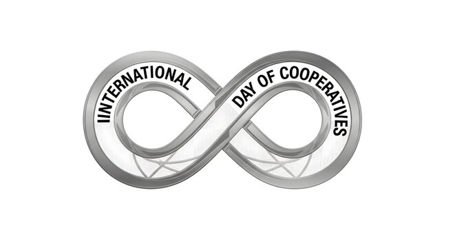International day of cooperatives logo, infinity symbol design isolated on white background