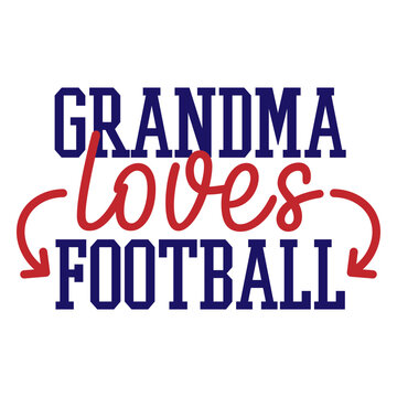 Grandma loves football red &amp; blue design