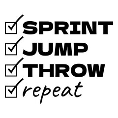 Fototapeta premium Athletic activity checklist quote t-shirt design