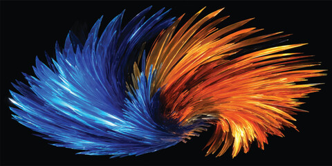 Abstract Colorful Fractal Burst Background with Swirling Light Energy Patterns and Vibrant Spiral Motion Design © Md