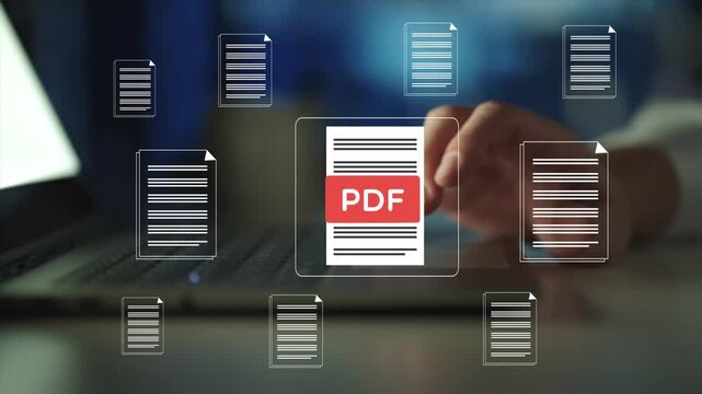 PDF documents representing file sharing, cloud storage, digital workflow, data organization and modern technology use. 