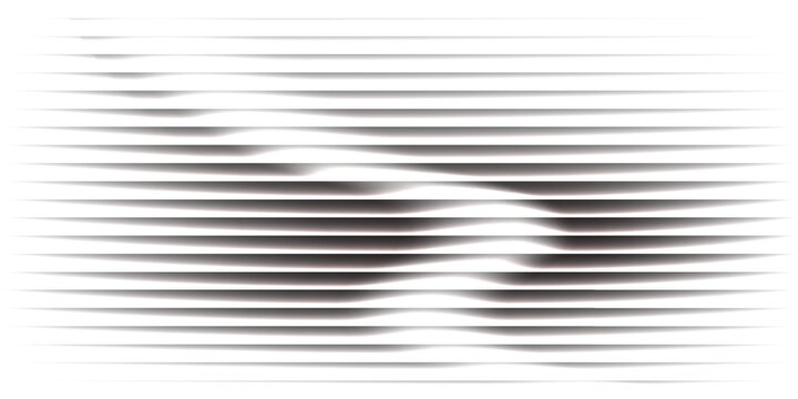 Abstract white and gray wavy horizontal lines background. Modern minimalist geometric pattern texture with smooth 3D shadow effects for web banner.