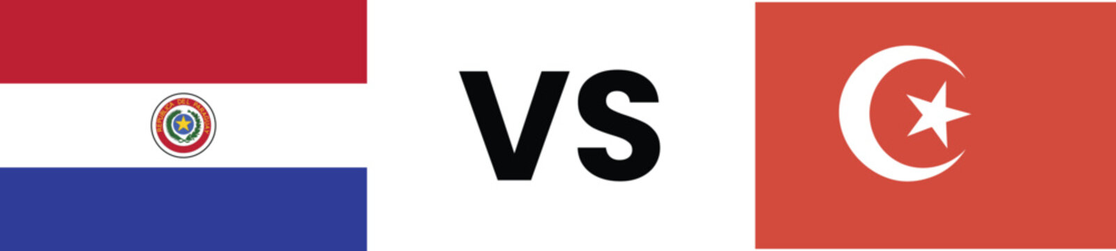 Paraguay vs turkey flag comparison graphic