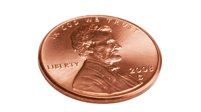 United States one cent coin with Abraham Lincoln portrait