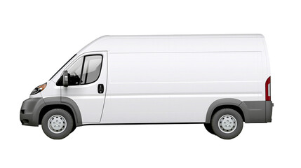White panel van cargo vehicle side view © Elvin