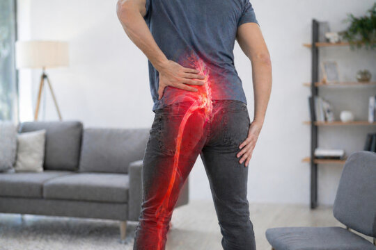 Sciatica Nerve Pain Radiating from Lower Back Down Leg &ndash; Lumbar Radiculopathy Concept
