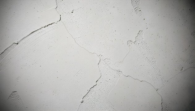 Close-up of rough textured off-white wall with cracks and imperfections