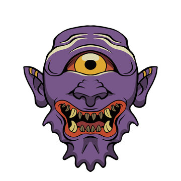 Unique one-eyed monster illustration