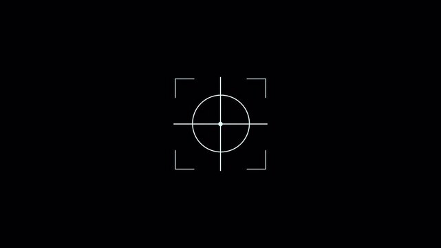 Futuristic digital heads up display crosshair target animation.