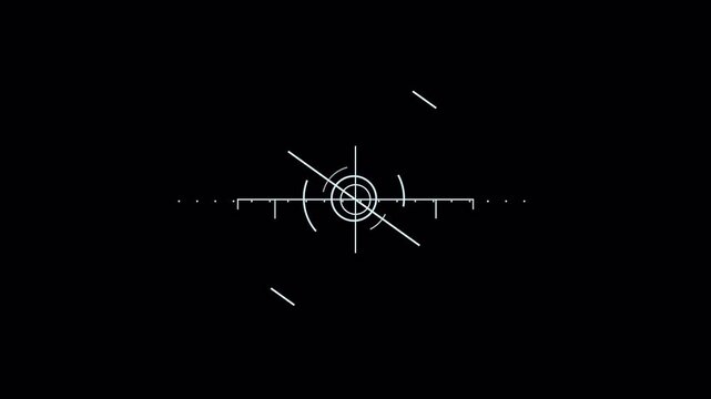 Futuristic digital heads up display targeting reticle animation.