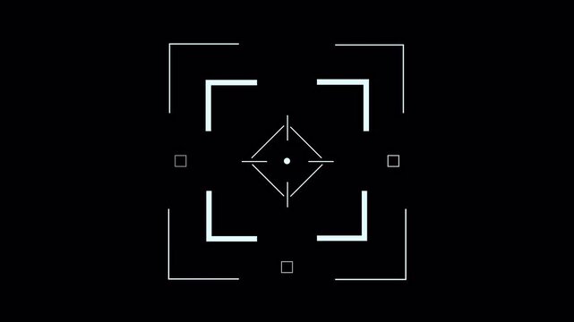 Futuristic Digital HUD Camera Focus Reticle Overlay.